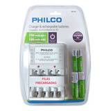 Cargador Pilas Philco + 2 Pilas Aa Y 2 Pilas Aaa Recargables