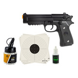 Airsoft Spring Pistola Full Metal Rossi Pt92 V22 + Kit Arms