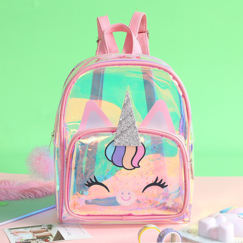 Mochila Transparente De Unicornio Con Dibujos Animados De Tp