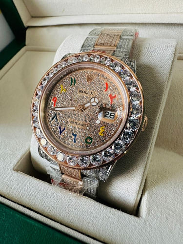 Reloj Rolex Impresionante Reloj Unisex Adiamantado