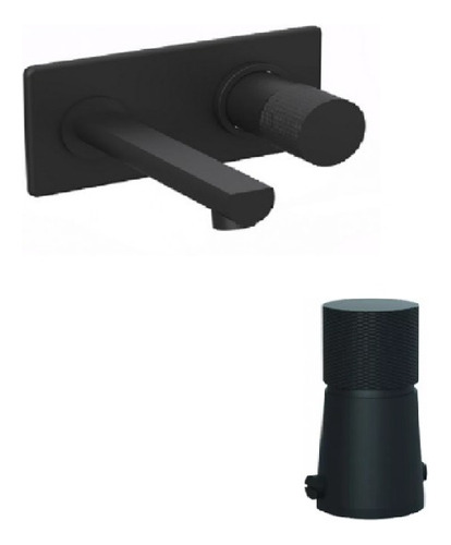 Combo Griferias Hidromet Texture Negro Lavatorio Pared Bidet