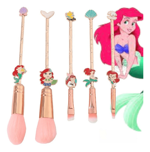 Set 5pzs Para Maquillaje Del Sirenita De Princesa Del Disney