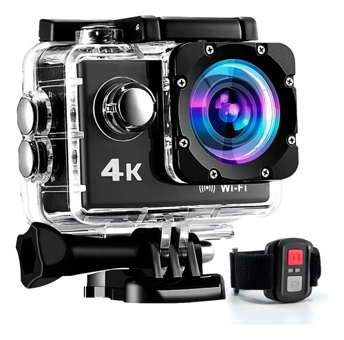 Cámara Deportiva Videocamara Sumergible 4k Hd Wifi,2 Batería