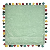 Funda De Pompón Velvet Para Cojín 50 X 50 Cm Verde Menta