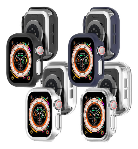 Case Duro Protector Para Apple Watch Serie 11/10/9/8/7 4pcs