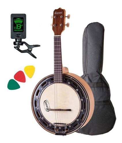 Banjo Rozini Elétrico Caixa Larga Rj14 C/ Capa + Afinador