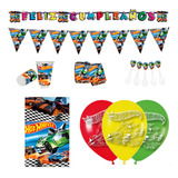 Kit Infantil Decoración Fiesta - Hot Wheels X12 Invitados