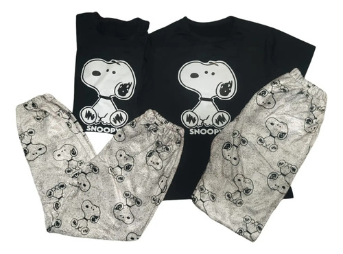 Pijama Dúo De 5 Piezas Para Pareja Snoopy Unisex Y Mas | Meses sin interés