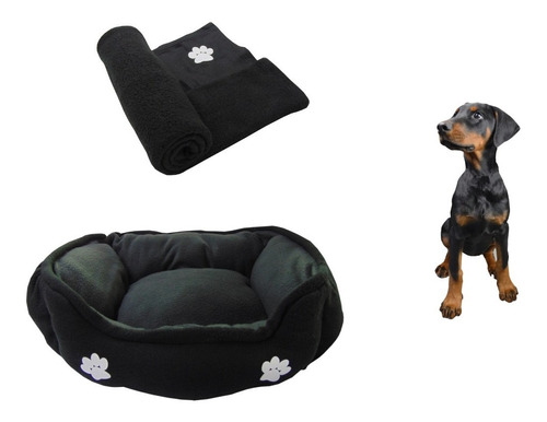 Cama Mediana Doble Faz Para Mascota + Cobija Térmica Grande 