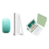 Pack Para iPad 10.2 Verde Con Teclado Mouse Y Lápiz Táctil 