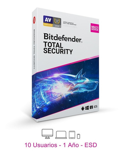 Bitdefender Total Security 10 Usuarios, 1 Año