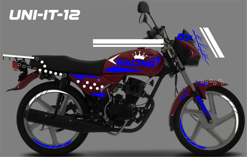 Kit Calcomanias Vinil Reflejante Italika Ft125 Ts Racing