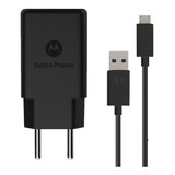 Carregador De Parede Motorola Turbopower 15w Cabo Usb Preto