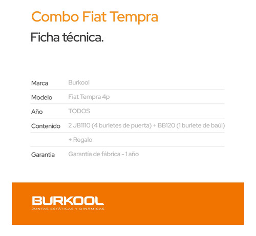 Combo Burletes De Puerta Y Bal Fiat Tempra + Regalo Foto 3