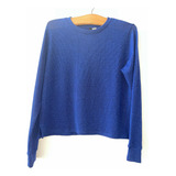 Sweater/ Buzo Lanilla Liviano Azul, Forever 21(m)