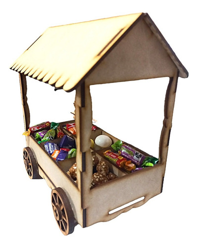 Carrito Dulcero Centro De Mesa Dulces Mdf 3mm Candy Bar