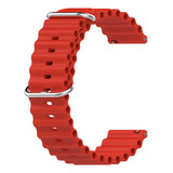 Pulseira Oceano Compatível Com Amazfit Bip 5 Ultra Large Cor Vermelho