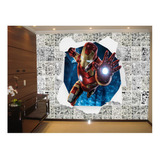Papel De Parede 3d Heróis Quadrinhos Iron Man 5m² Nhma163