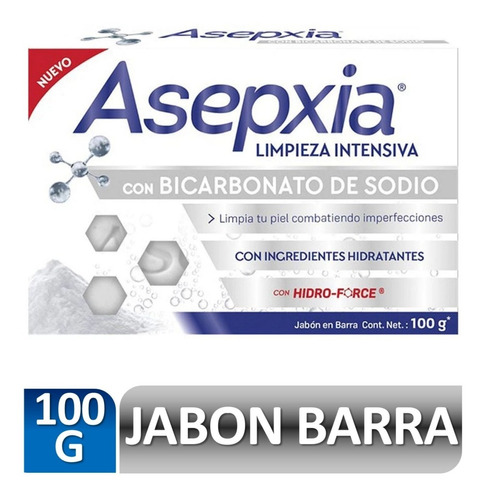 Jabon Asepxia Bicarbonato De Sodio 100 Gr Limpieza Intensiva