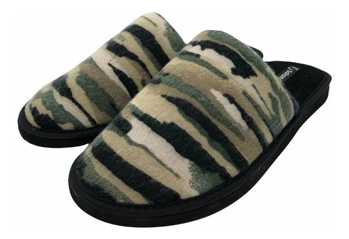 Chinela Pantufla Hombre Abrigada Camuflada Interior Algodòn 