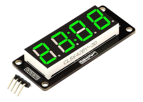 Modulo Led Display Reloj Tm1637 4 Dig 7 Segmentos 056p Verde