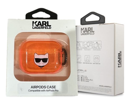 Funda Karl Lagerfeld Para Audífonos AirPods Pro Naranja