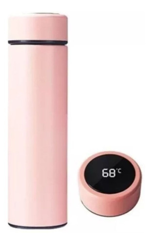 Garrafa Térmica Inteligente Sensor Temperatura Digital Rosa