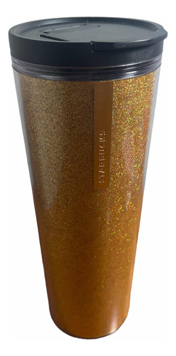 Vaso Térmico Starbucks Hermético Glitter Dorado Importado