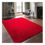 Tapetes Para Sala Peludo Shag Linea Star Rojo De 3.0x2.0mts