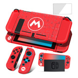 Carcasa Protectora Plomero Rojo Para Nintendo Switch Joycons