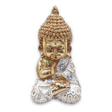 Baby Buda Da Sabedoria Buda Rezando Brilhante Gold 9 Cm