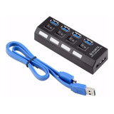 Hub Usb 3.0 4 Portas Com Switch E Led Indicador