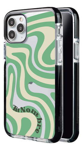 Funda Para iPhone Con Tu Nombre Para Mujer Curvas Verde