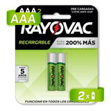 Pila Recargable Rayovac Aaa Con 2 Unidades 1.2v