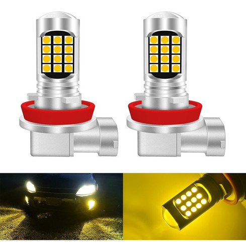 Kit De Faros Antiniebla Led Para H11 6000k Bicolor Amarillo