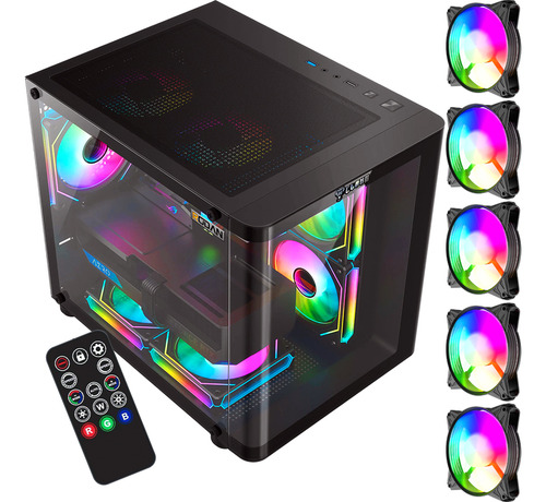 Gabinete Gamer Aquario Com 7 Fan Mais Controladora