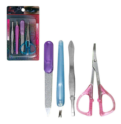 Kit Manicure Com 3 Acessórios + Pinça De Sobrancelha