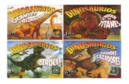 Set 4 Libros Dinosaurios Pop Up 3d - Pasta Dura