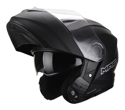 Casco Moto Rebatible Mac Rock Negro Mate Cuota Devotobikes