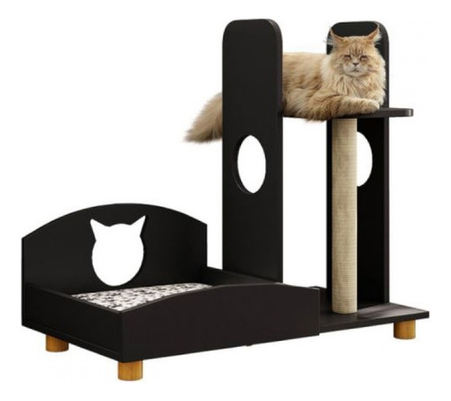 Cama Arranhador Pet Cat 1 Prateleira Preto - Olivar Móveis