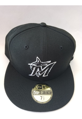 Gorra Marlins Negra Letra Blanca 59fifty