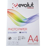 1000 Folhas Papel Fotográfico Matte Fosco Evolut 180g A4