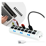 Hub Usb 2.0 Led 7 Puertos Switch Laptop Compu Pc Memorias