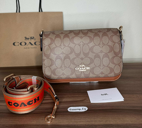 Bolsa Coach Logan 100% Original Crossbody In Signature Caqui