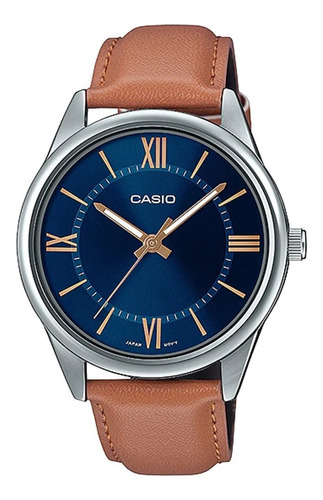 Reloj Casio Hombre Mtp-v005l-2b5, Casual, Cristal Mineral