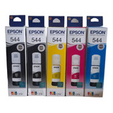 Kit X5 Tintas Epson 544 L3210, L3250, L5190,
