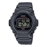 Relógio Casio Masculino Illuminator W-219h-8bvdf Cor Da Correia Grafite Cor Do Fundo Preto