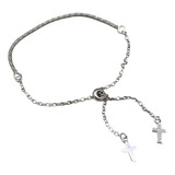 Pulsera Ajustable En Plata 925 Cruces R.nb