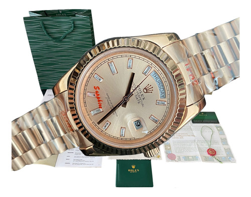  Reloj Rolex Daydate Automatico Color Oro Rosa Zafiro 40mm