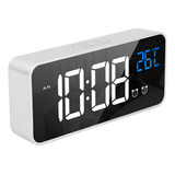 Reloj Despertador Para Dormitorio, Espejo, Led, Dos Juegos D